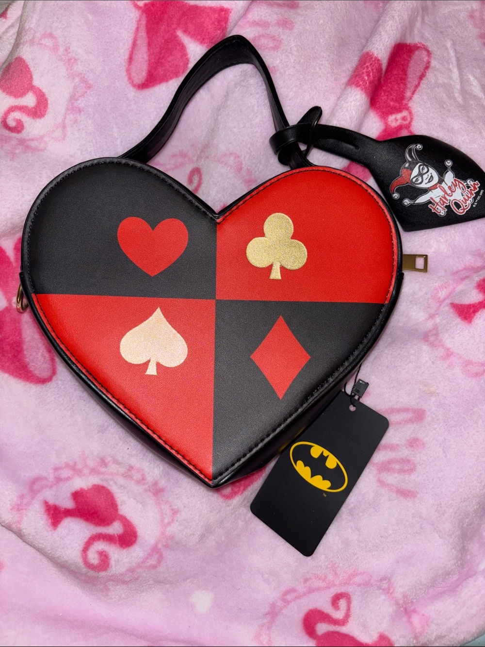 Harley Quinn Heart-Shaped Crossbody Bag